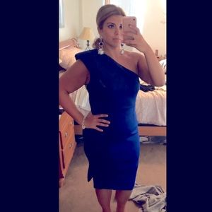 ASOS one shoulder midi cocktail dress